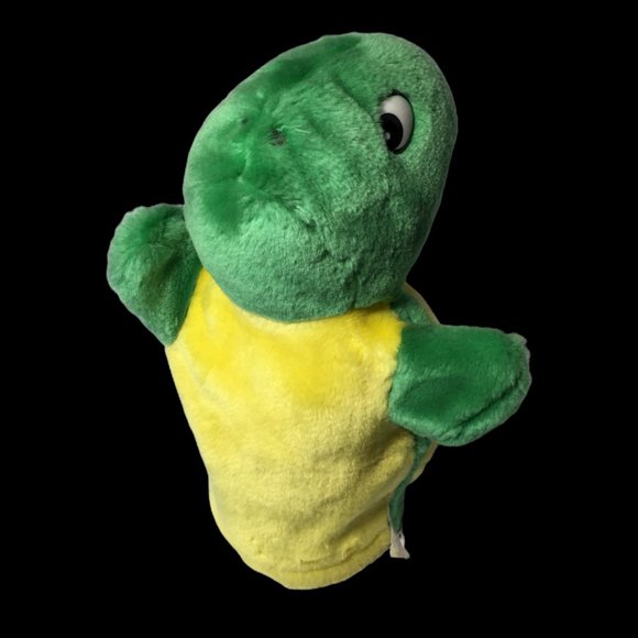 PLUSHPUPS 2006 Baby Turtle Puppet Plush Green Yellow Handpuppet 10" VHTF - RARE - Picture 1 of 10